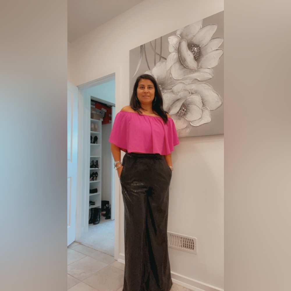 Sparkly wide leg pants